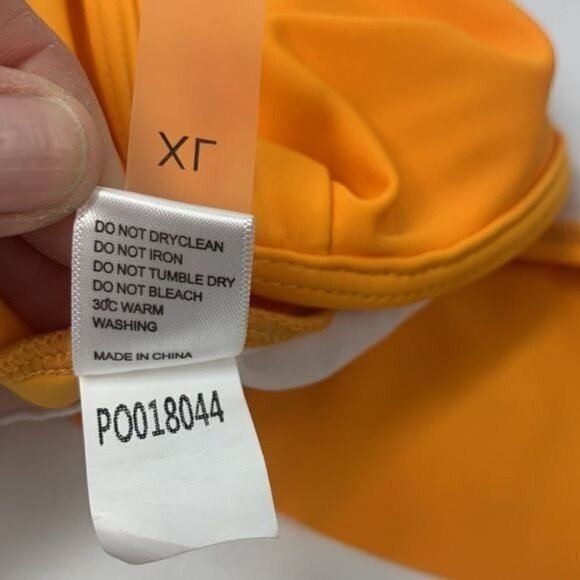 Ruffle Bandeau Bikini Top With Shelf Bra - Goldenrod Yellow, Size XL P0018004 - Picture 5 of 5